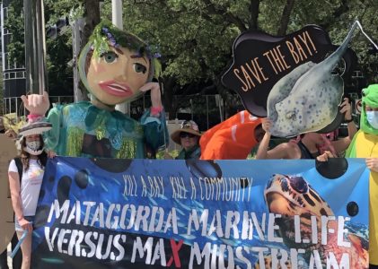 Shrimper Diane Wilson brings fight to protect Matagorda Bay to Max Midstream’s doorstep